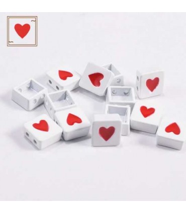 Perles carrées hématites COEUR