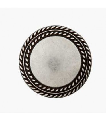 Bouton Metal sur pied 20mm ARGENT bord ciselé