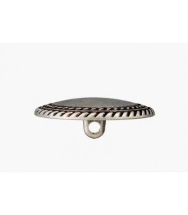 Bouton Metal sur pied 20mm ARGENT bord ciselé