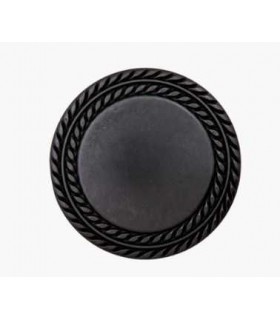 Bouton Metal sur pied 20mm NOIR bord ciselé