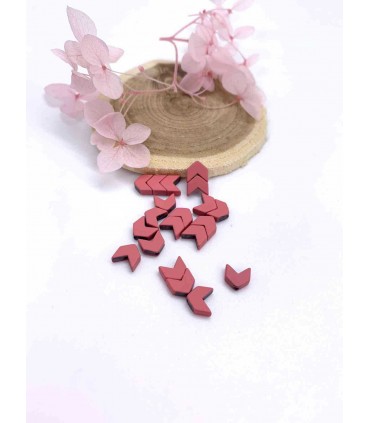 Perle Émaillée Chevron - CORAIL