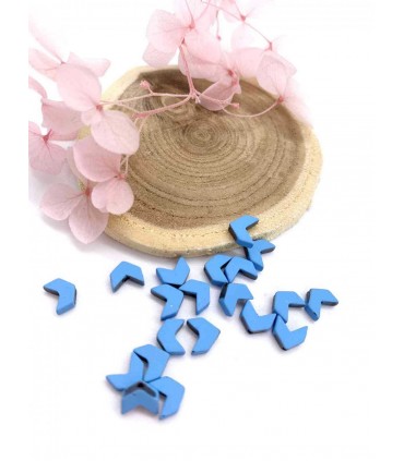 Perle Émaillée Chevron - BLEU CIEL