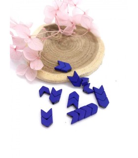 Perle Émaillée Chevron - BLEU ROI