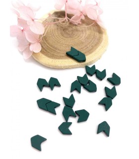 Perle Émaillée Chevron - VERT SAPIN