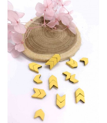 Perle Émaillée Chevron - JAUNE