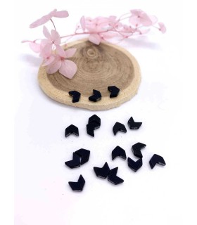 Perle Émaillée Chevron - NOIR