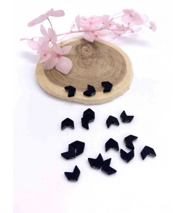 Perle Émaillée Chevron - NOIR