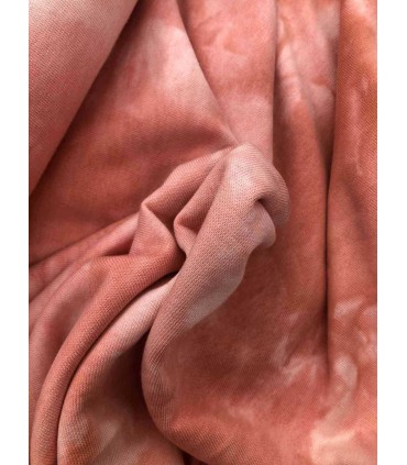 FRENCH TERRY  Tie and Dye CORAIL Oeko tex