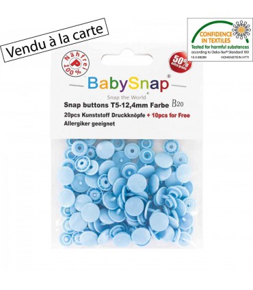 BABY SNAP : Pressions rondes BLEU CIEL