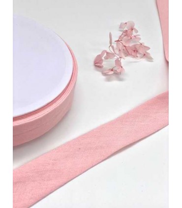 Biais Double Gaze 27mm - ROSE PALE