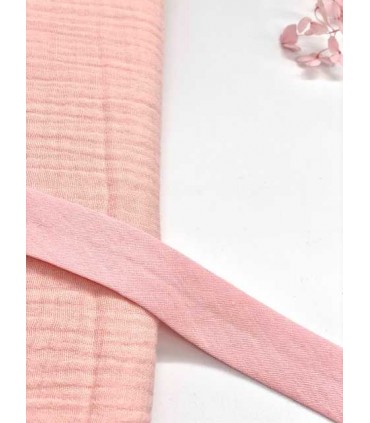 Biais Double Gaze 27mm - ROSE PALE