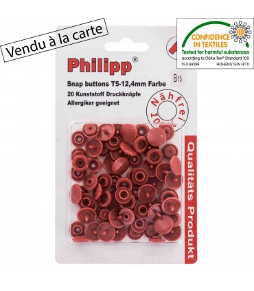 BABY SNAP : Pressions rondes VIEUX ROSE