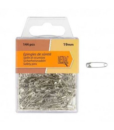 Médiac : Epingles de sûreté 19mm - ARGENT