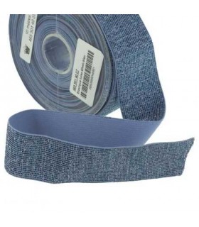 Élastique Lurex BLEU et Argent 40mm