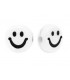 Perles lettres acryliques Smiley Blanc - Noir