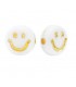 Perles lettres acryliques Smiley Blanc - Doré