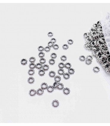 Perles intercalaires travaillées , de couleur Argent