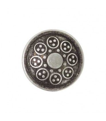 Bouton Métal Bombé à queue ARGENT 18mm