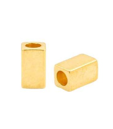 Perles :  Tube 5x3mm rectangulaire DORÉ
