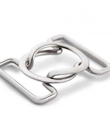 PRYM : Attache maillot de bain 25 mm - Plastique métallisé Argent