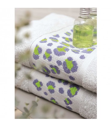 RICO DESIGN : Serviette de douche à broder 50*100 - GRIS