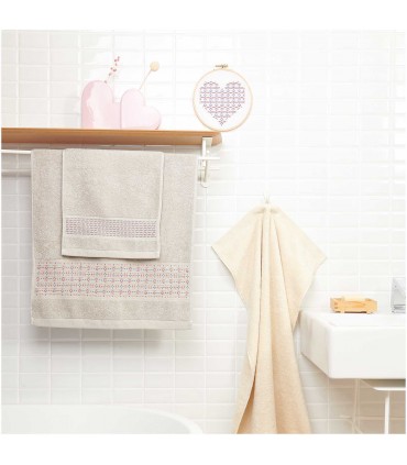 RICO DESIGN : Serviette de douche à broder 50*100 - GRIS