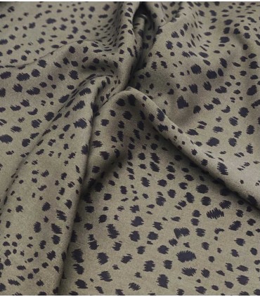 Twill de viscose KAKI motif panthére