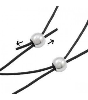 Perle stoppeur 6x4,7mm (Ø2,2mm) Argenté en acier inox