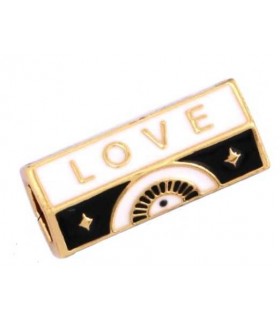 Perle Locket LOVE - BLEU NOIR et BLANC