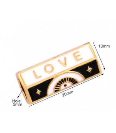 Perle Locket LOVE - BLEU NOIR et BLANC