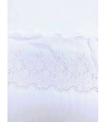 BRODERIE ANGLAISE  BLANCHE 128mm