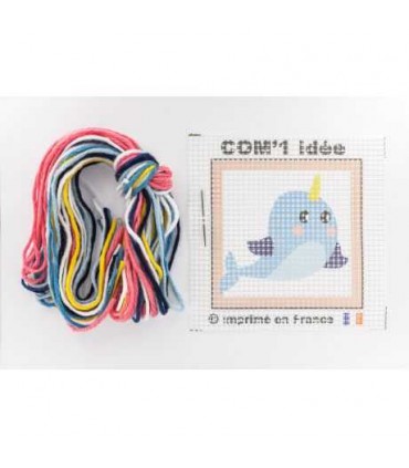 Comme 1 idée : Canevas KIKI LE DAUPHIN MAGIQUE