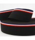 Élastique Noir rayé Bleu Blanc Rouge 45mm