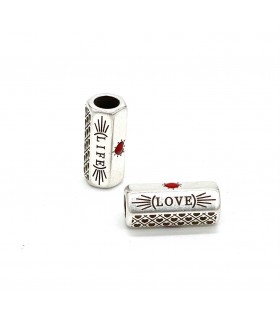 Perle Locket ARGENT -Love Life cœur Rouge