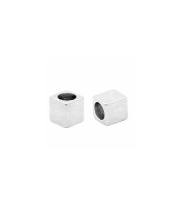 Perle : Carrée Argentée DQ 4x4mm