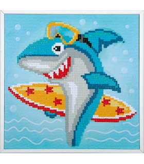 Kit Diamond Painting avec cadre - REQUIN