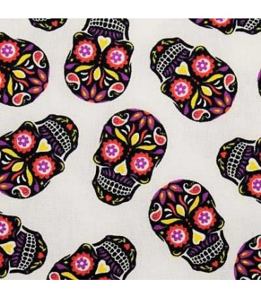 Popeline de coton CRÈME - Calaveras