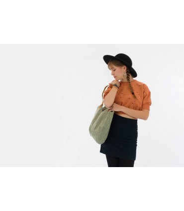 SEE YOU AT SIX : French Terry Scribbles brun feuilles d'automne OKEO TEX