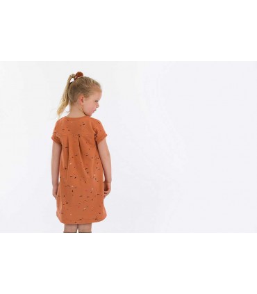 SEE YOU AT SIX : French Terry Scribbles brun feuilles d'automne OKEO TEX