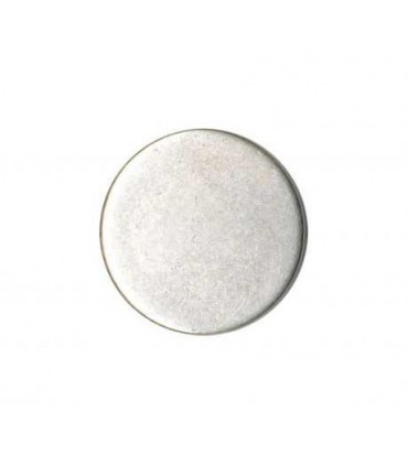 Bouton 15 mm sur Pied Plat : Argent Vieilli