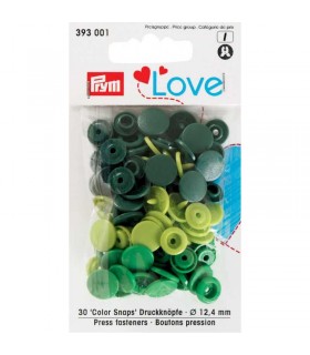 PRYM : Pressions Love POMME, HERBE, SAPIN