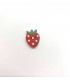Bouton fraise rouge en bois