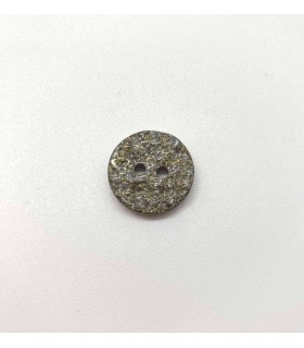 Bouton polyester beige irisé -18mm