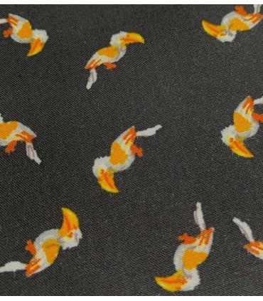Viscose NOIR motif toucan