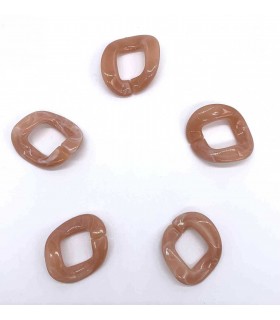 Maillon Acétate 33x40mm - MARBRÉ ROSE