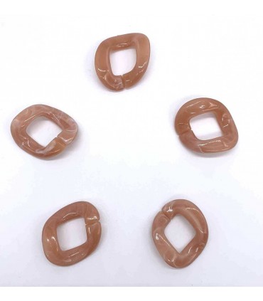 Maillon Acétate 33x40mm - MARBRÉ ROSE
