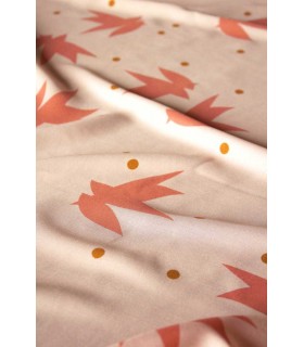 ÉGLANTINE ET ZOÉ: Popeline de viscose STRÉLI - Nude