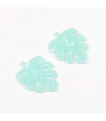 Breloque acétate MONSTERA - Menthe