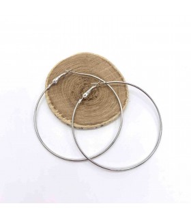 Boucles d'oreilles créoles 60mm - ARGENT