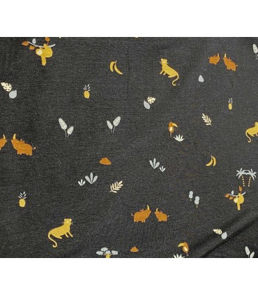 POPPY: Jersey de Coton ANIMALS -NOIR